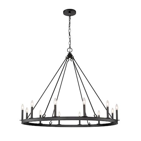 Z-Lite Barclay 12 Light Chandelier, Matte Black 482R-12MB